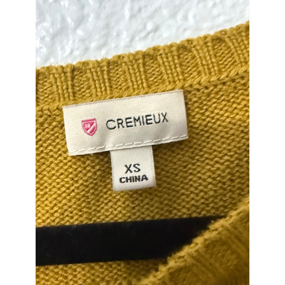 Vintage Cremieux Mustard Southwestern Cotton Knit Poncho Top XS Vintage Style - Picture 4 of 6
